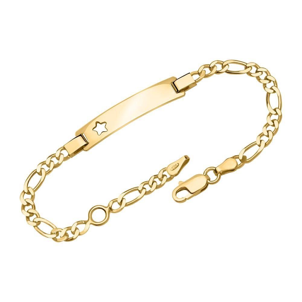 Unique Silberarmband Sternarmband Figaro vergoldet ID0035-S-G