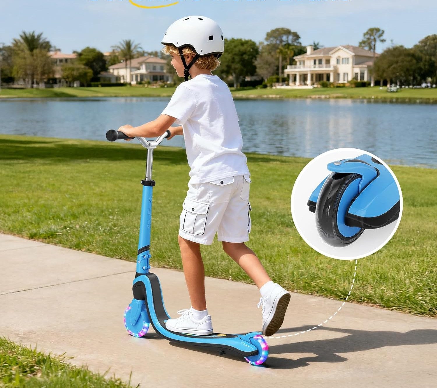 TONBUX Scooter Kinderroller mit coolem beleuchteten Brett und PU-Rädern – Bild 5 von 5