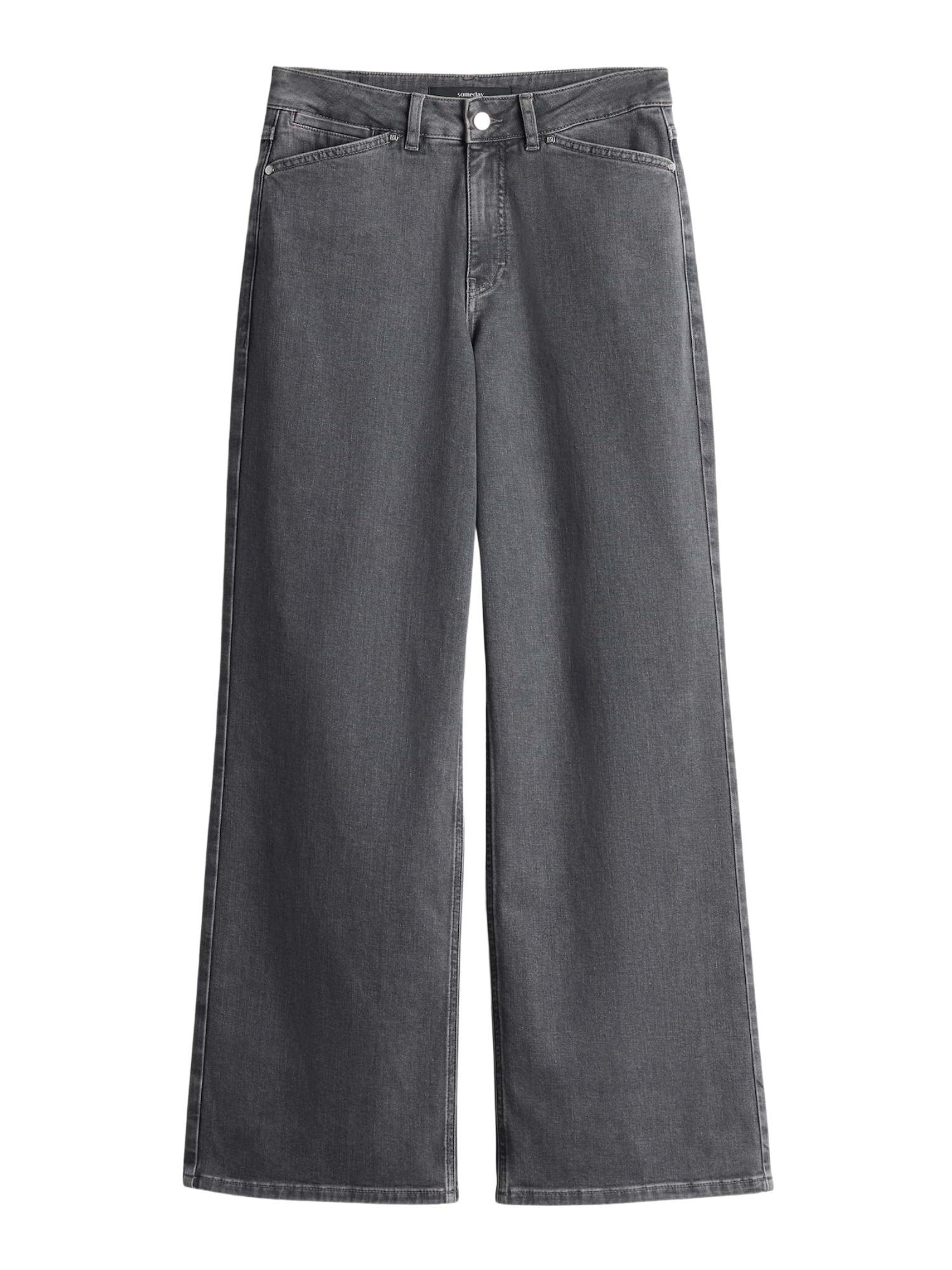 someday 5-Pocket-Jeans grau,Casual,Baumwolle,Unifarben,Wide Leg,Mittel