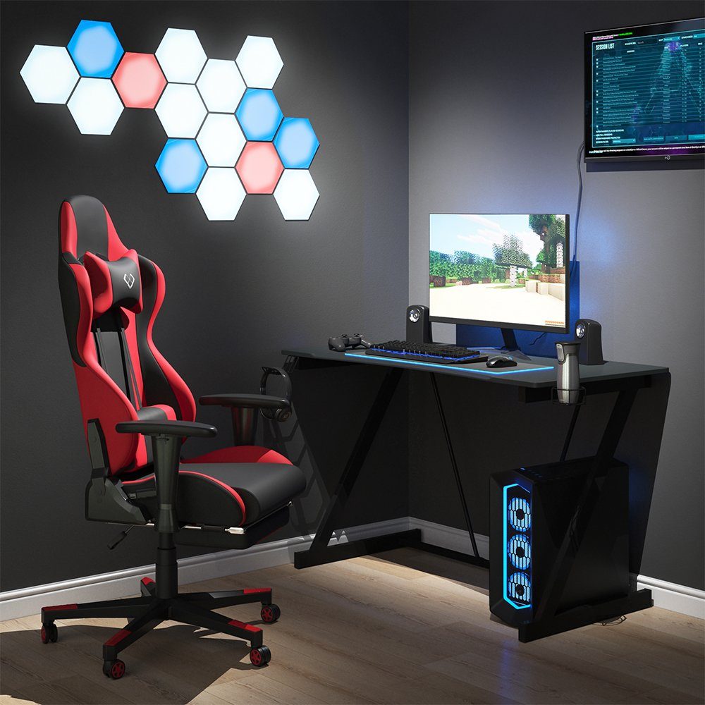 Vicco Gamingtisch »Gaming Tisch Schreibtisch Hudson Z-Form Getränkehalter  Computertisch Gamer« online kaufen | OTTO