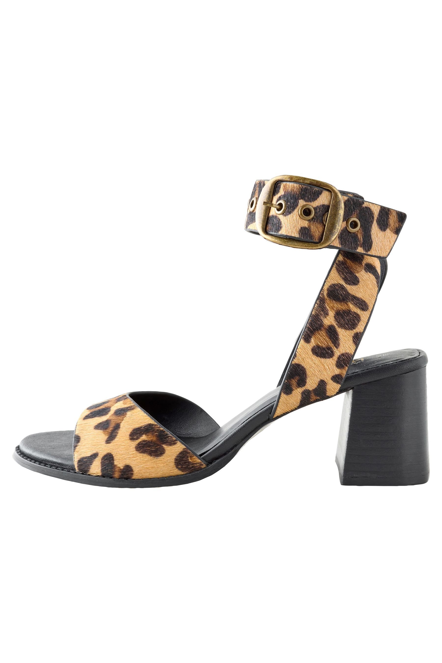 Forever Comfort® Ledersandalen mit Blockabsatz Sandalette
