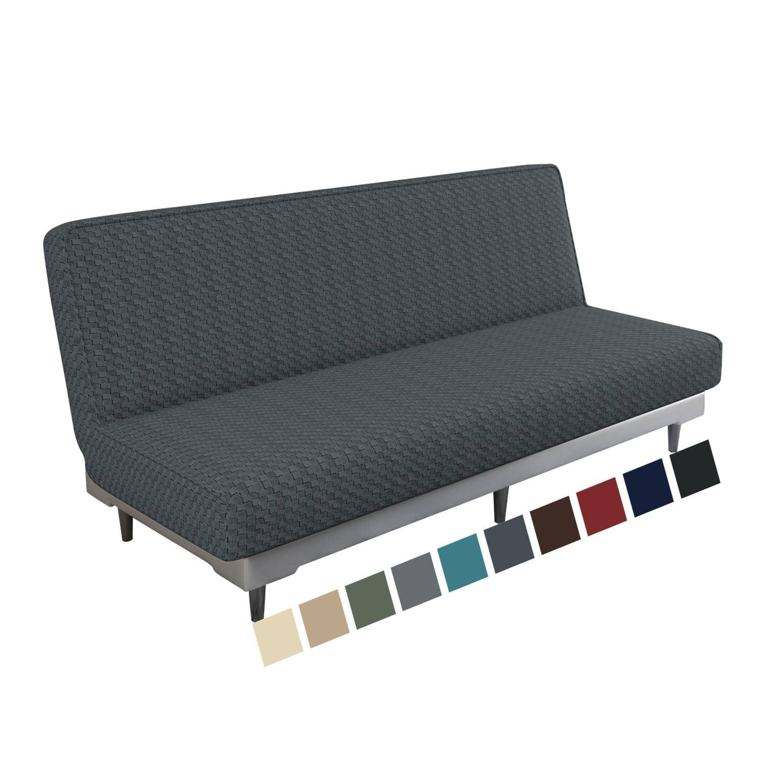 Coonoor Sofahusse Armlose Futon Abdeckung, Hoher Stretch Futon Schutz, für Faltendes Schlafsofa Anti-Rutsch Sofabezug ohne Armlehne