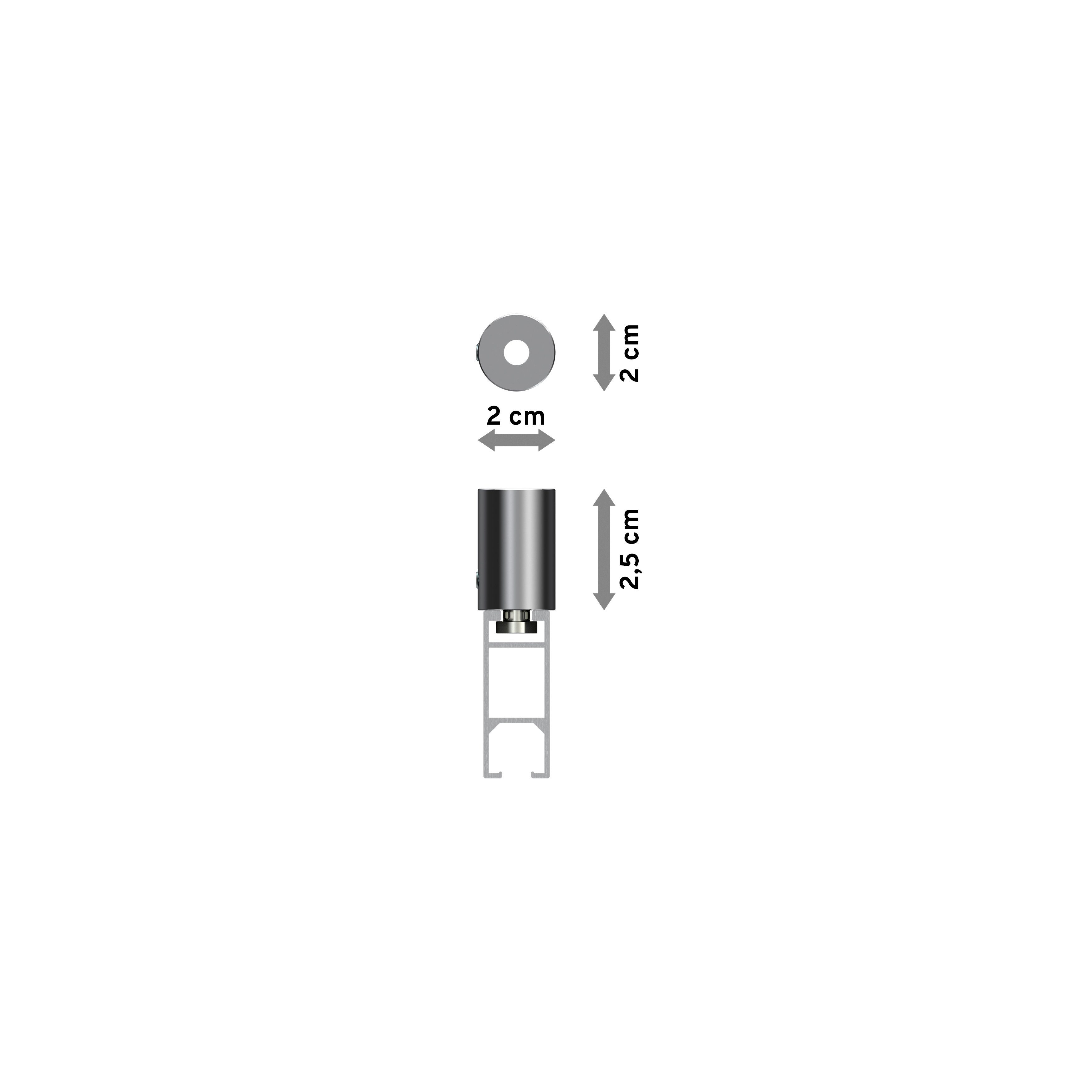 Lox, 1-läufig, / 14x35 Edelstahl-Optik Deckenmontage, Gardinenstange Sonius mm, INTERDECO, eckig, Chrom