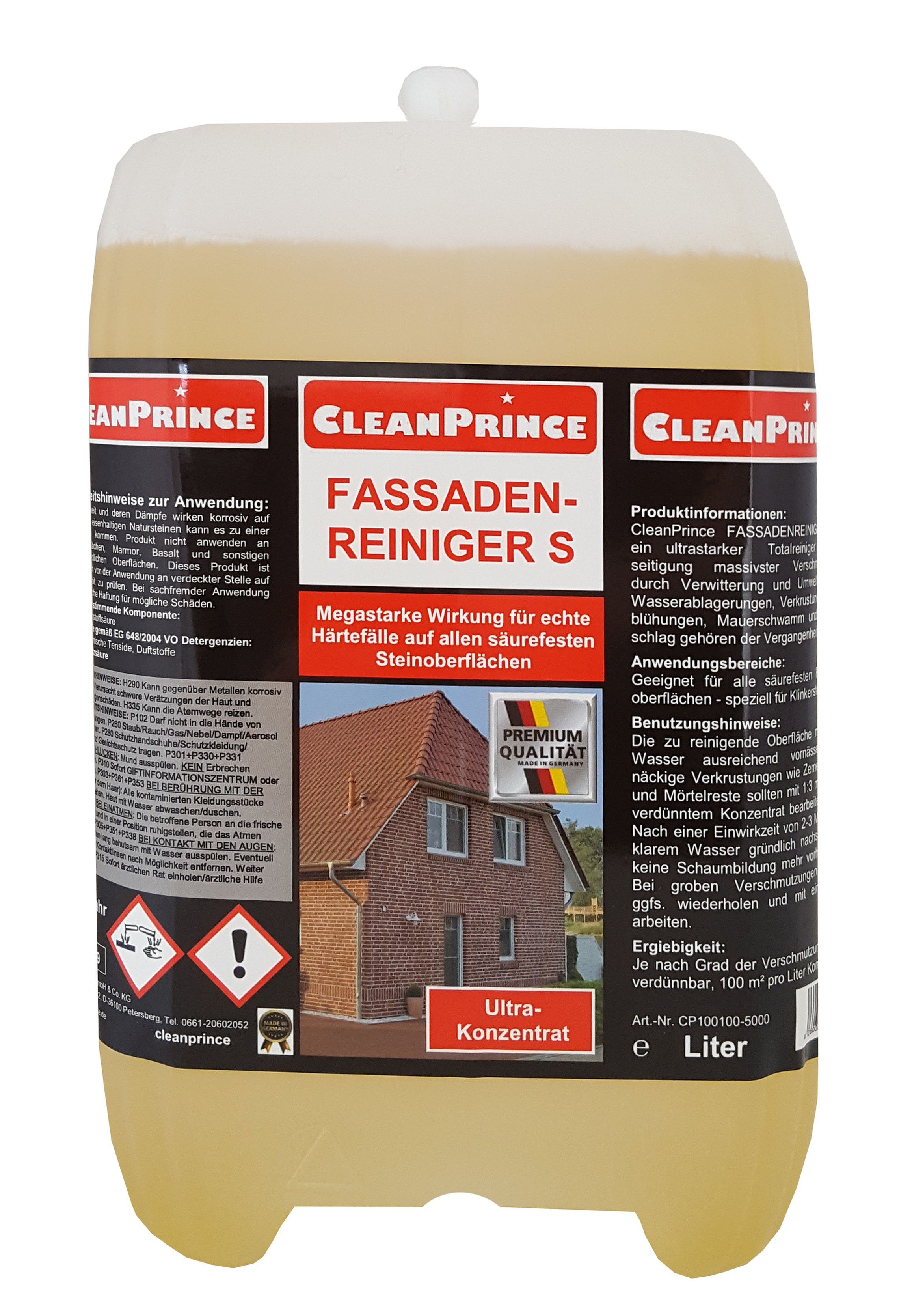 Fassadenreiniger S Ultrakonzentrat sauer, z. B. für Klinkersteine Grundreiniger