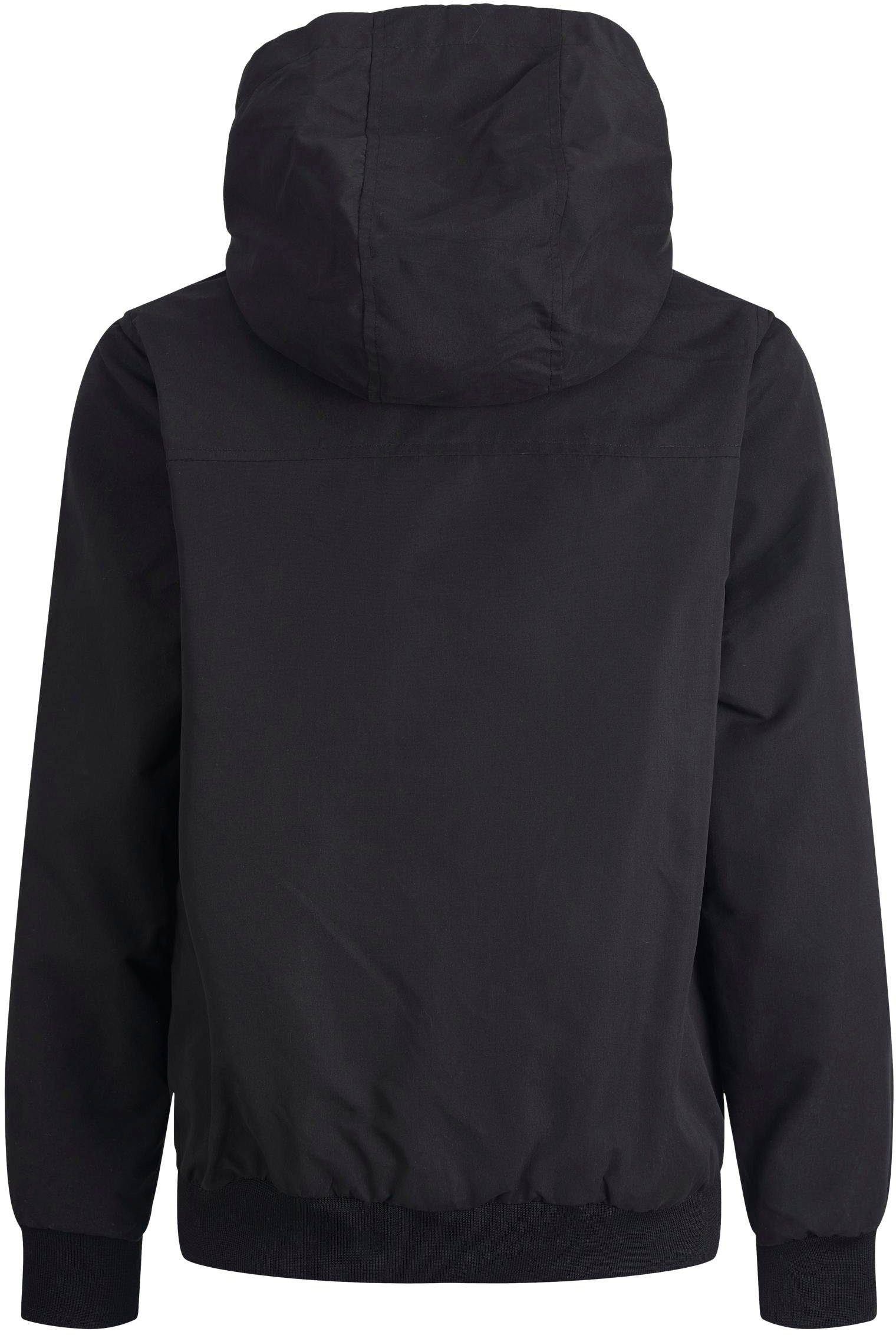 Jack & Jones Junior HOOD Outdoorjacke Black JJERUSH BLOCKING