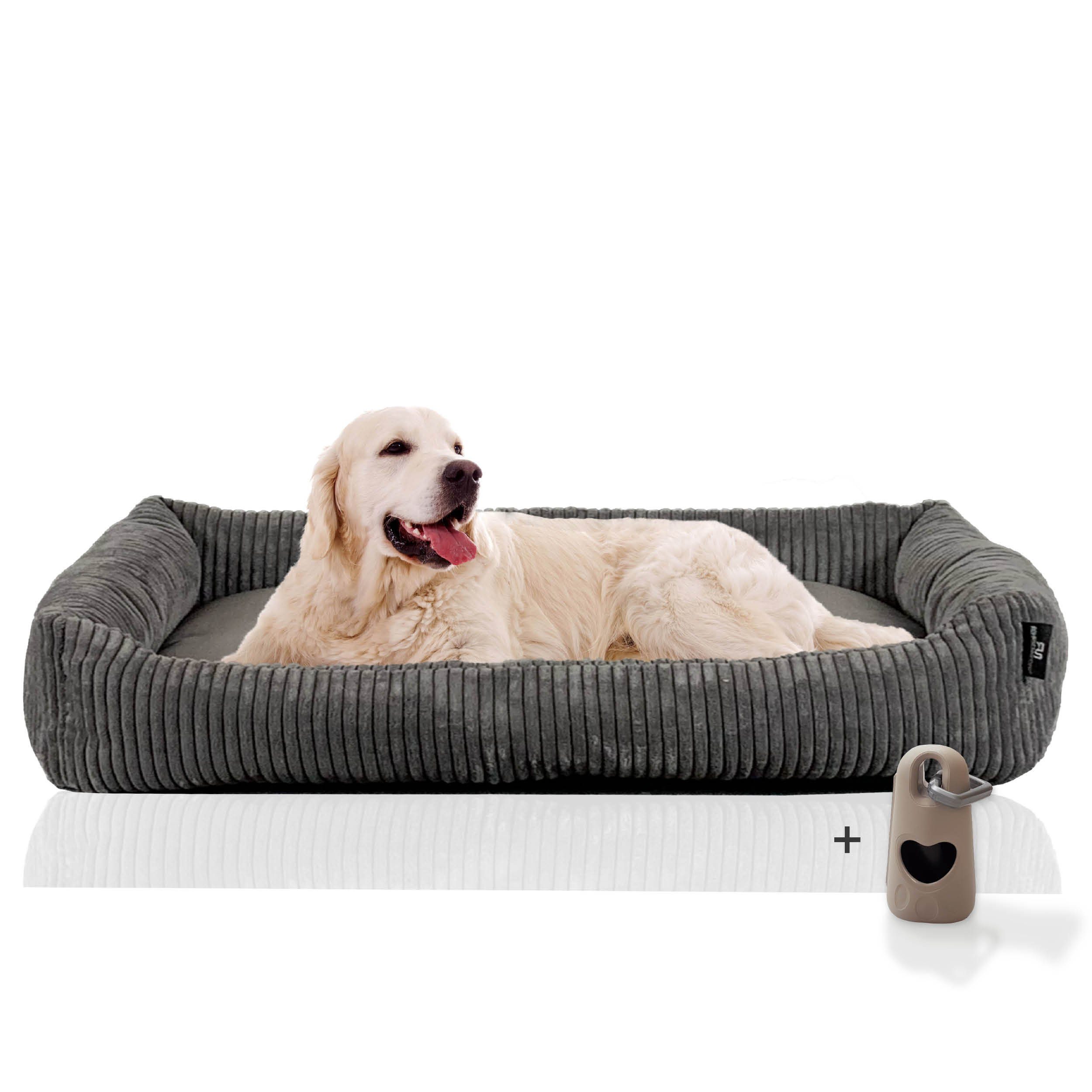 Rohrschneider Tierbett Hundesofa Cord Hundebett groß, dog bed xxl 120x80cm, kuschelig