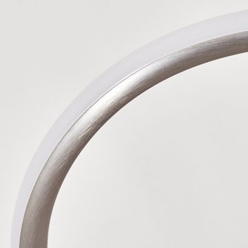 hofstein Stehlampe »Resinego« moderne Bodenlampe in Nickel-matt/Weiß, 6000 Kelvin
