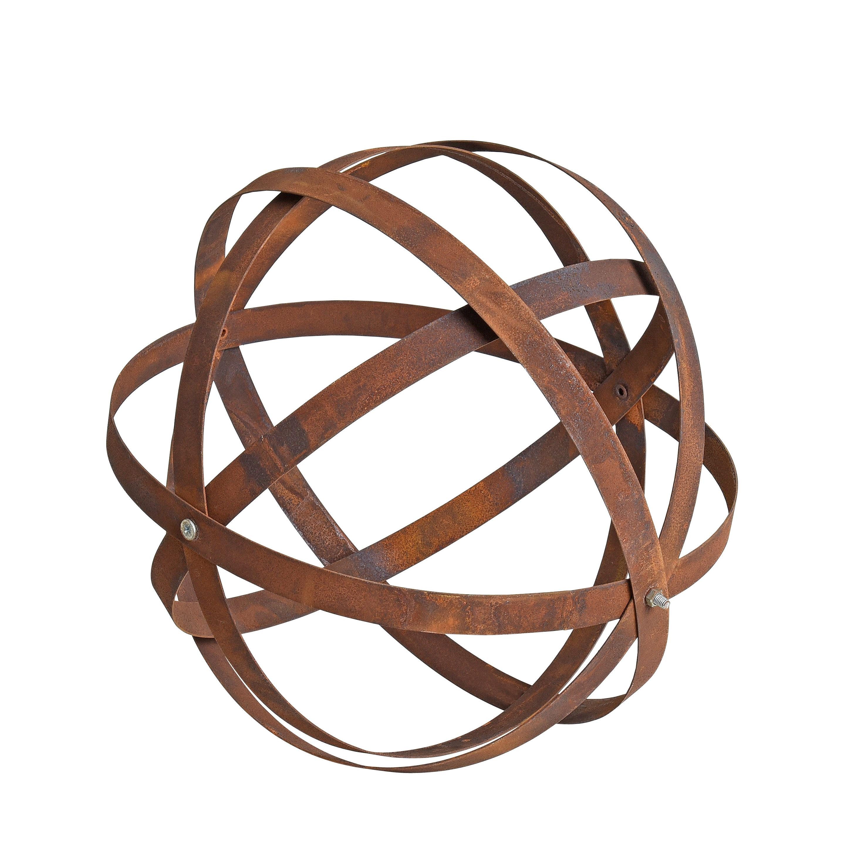 ESTEXO Dekokugel Gartenkugel Edelrost 30 cm Kugel Gartendeko Rost Metallband Eisen De – Bild 2 von 5