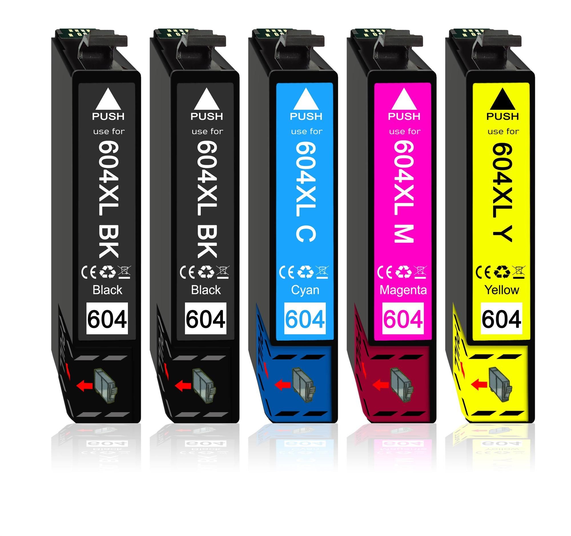 Druckerparadies 5er Pack Druckerpatronen 604 604XL kompatibel mit Epson XP-4200 Tintenpatrone (5-tlg)