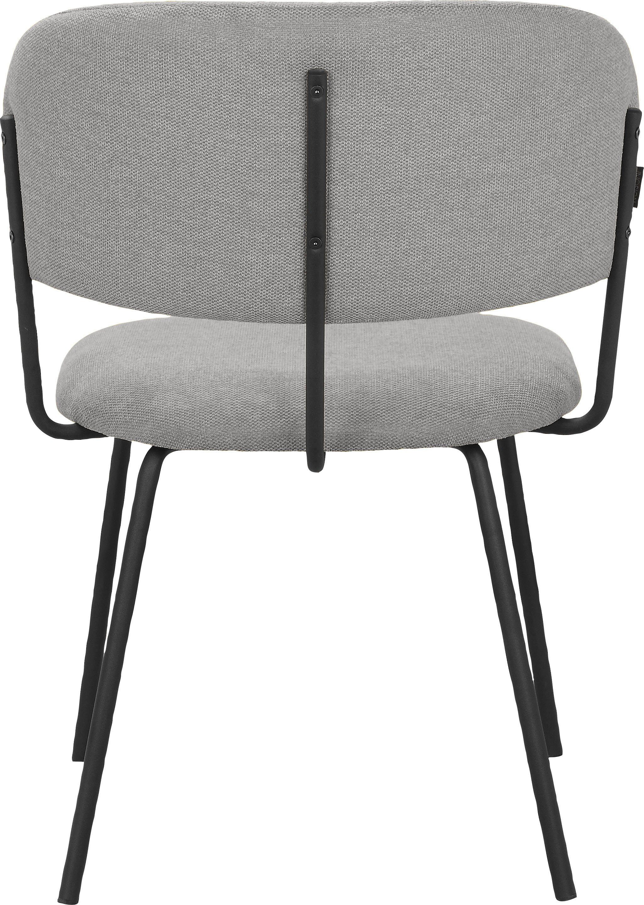 INOSIGN St), grau 48 Rücken Gestell Sitz grau Polsterung, Taous | (2 mit Metall, Esszimmerstuhl aus cm mit und Sitzhöhe