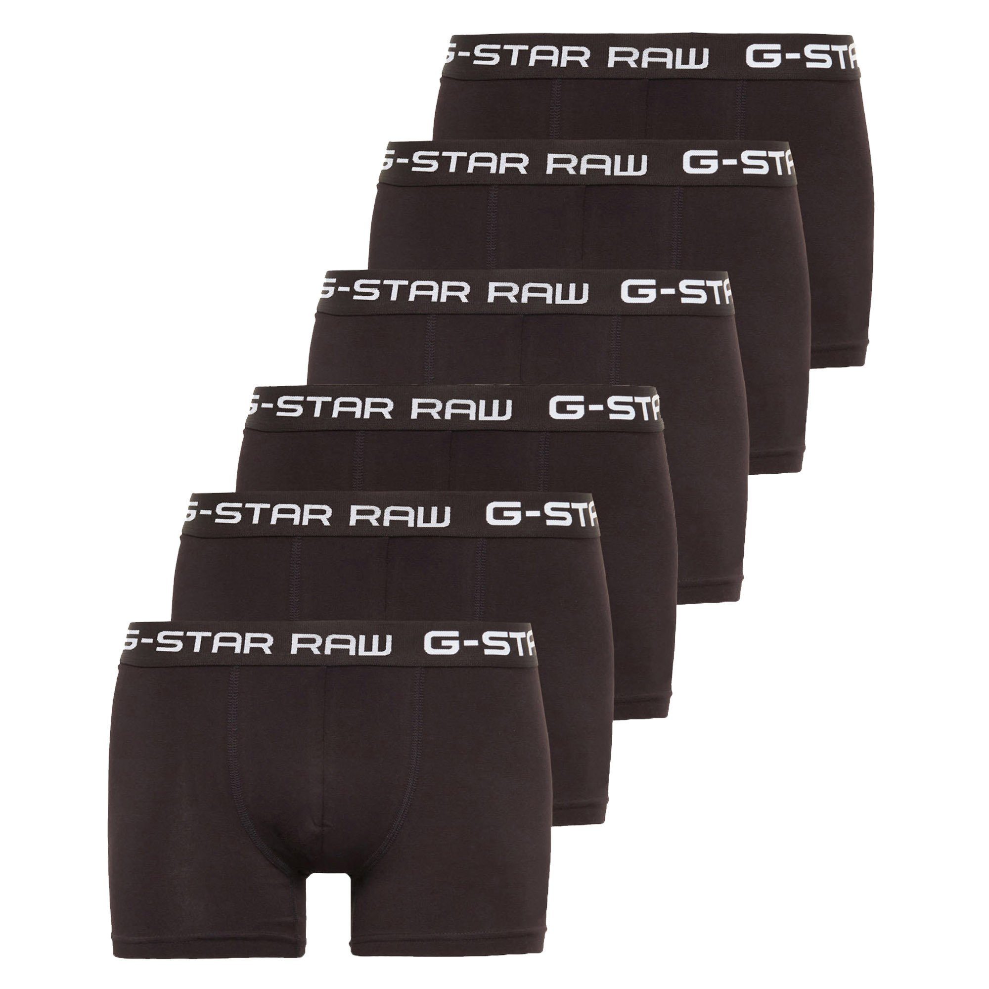 G-Star RAW Boxer Herren Shorts 6er Pack - Classic Trunk, Logobund Schwarz