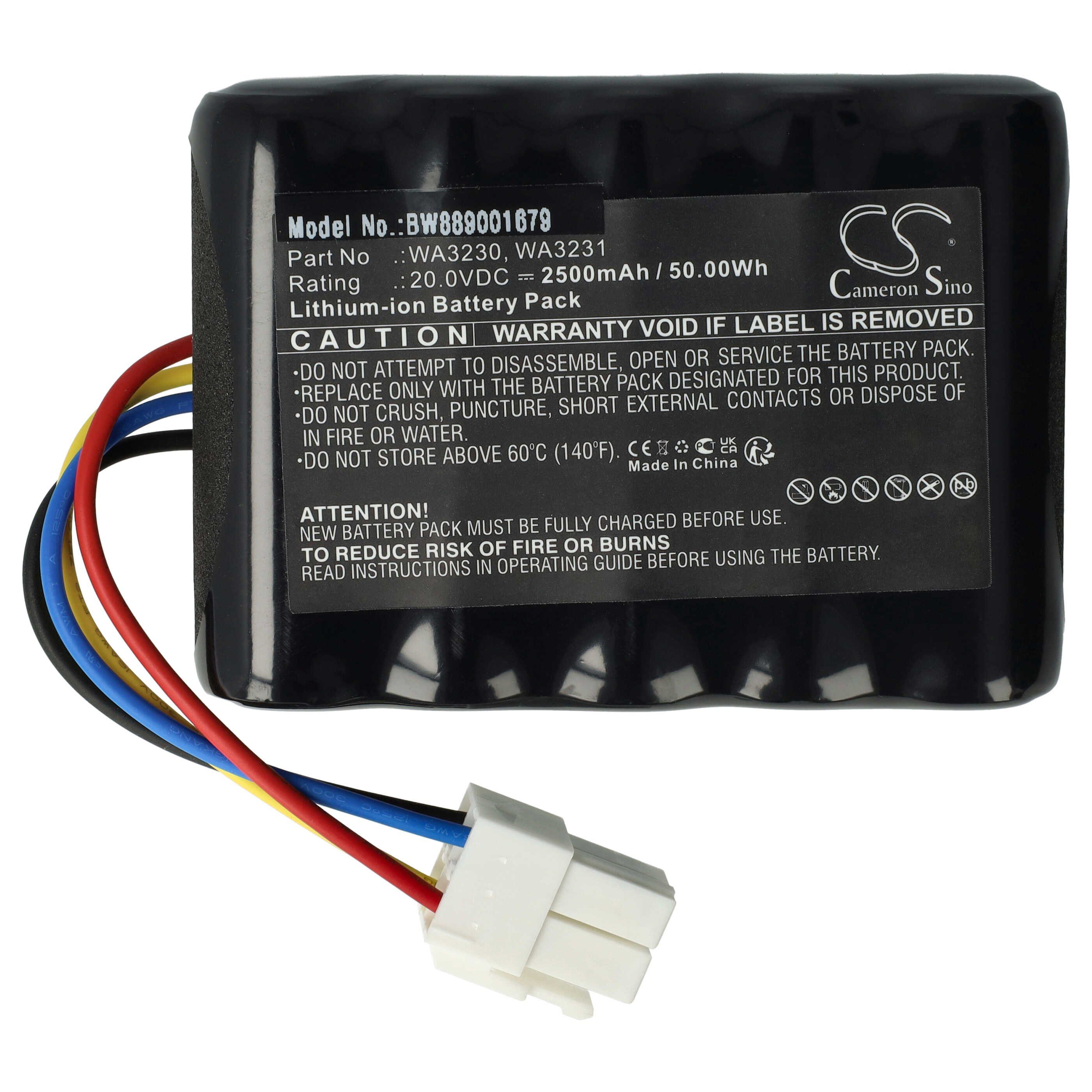 vhbw Akku passend für Sunseeker RMA301M20V, RMA501M20V, RMA801M20V, Akku Akku Li-Ion 2500 mAh (20 V, 1 St), Leistungsfähiger Austausch-Akku für Rasenmäher, Wiederaufladbar