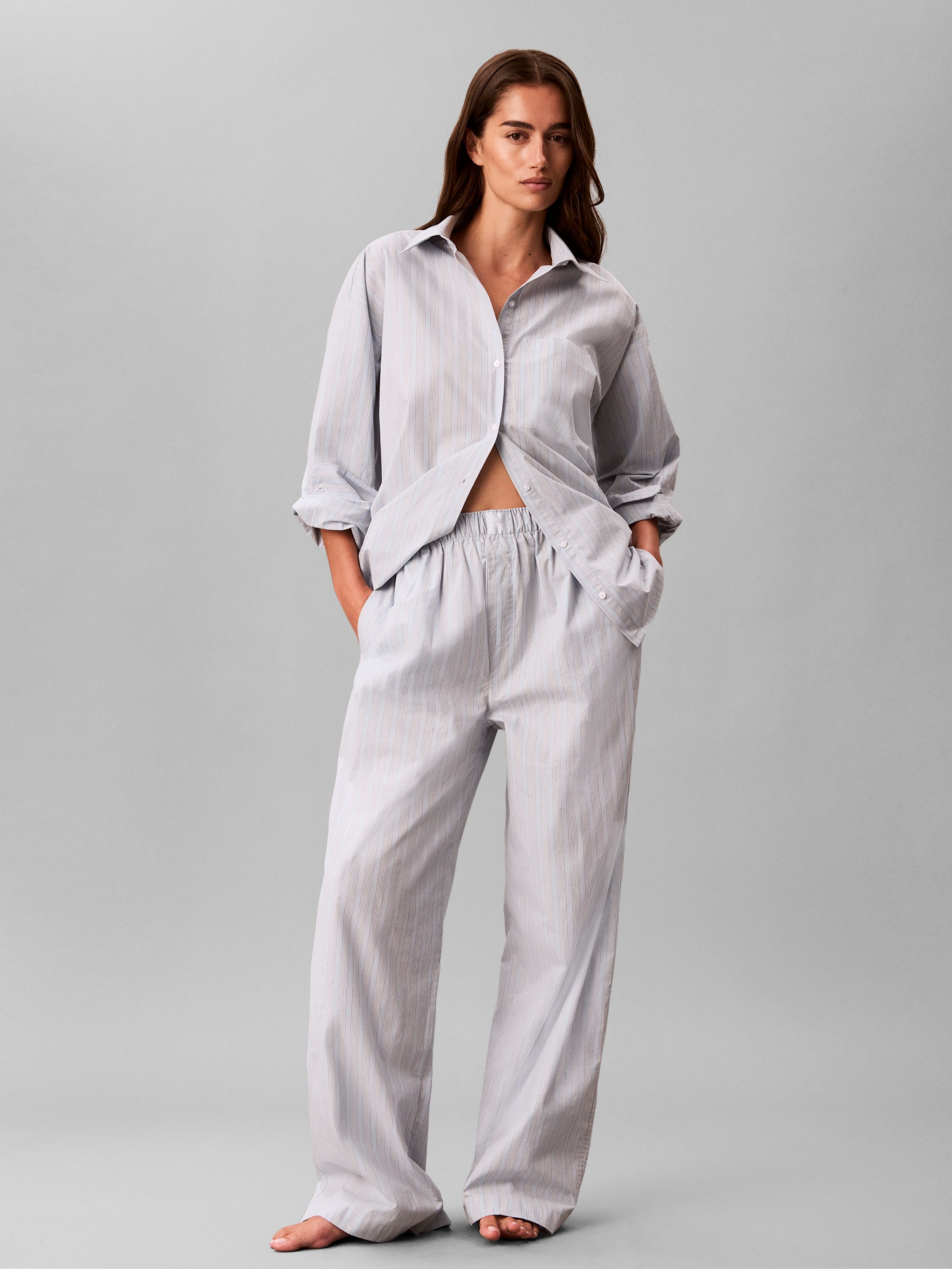 Calvin Klein Underwear Pyjamahose COVERED WB POPLIN PANT aus Baumwoll-Popeline – Bild 4 von 5