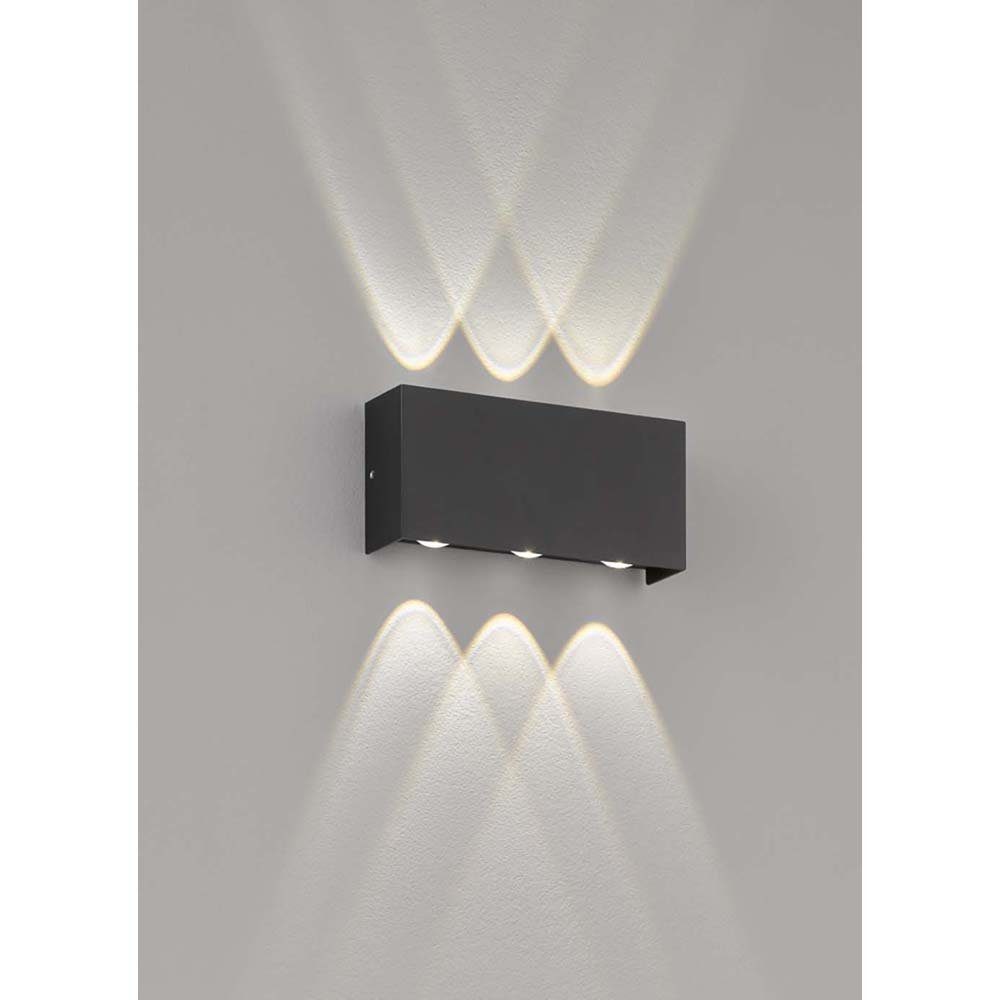 Außenleuchte Metall LED Wandleuchte Gartenlampe etc-shop Schwarz IP54 Außen-Wandleuchte, Wandspot