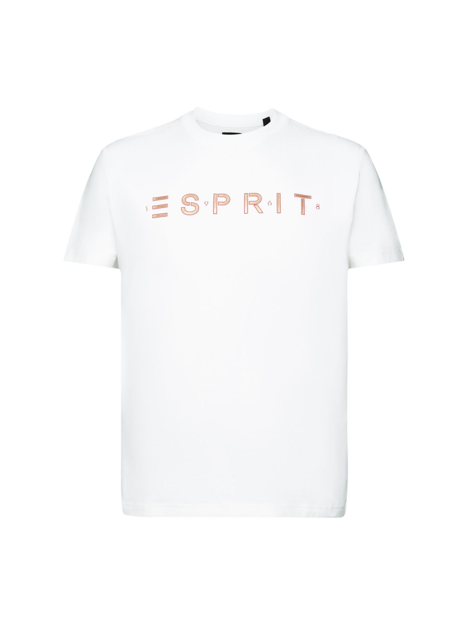 Esprit T-Shirt Logo-T-Shirt aus Baumwolljersey (1-tlg) WHITE