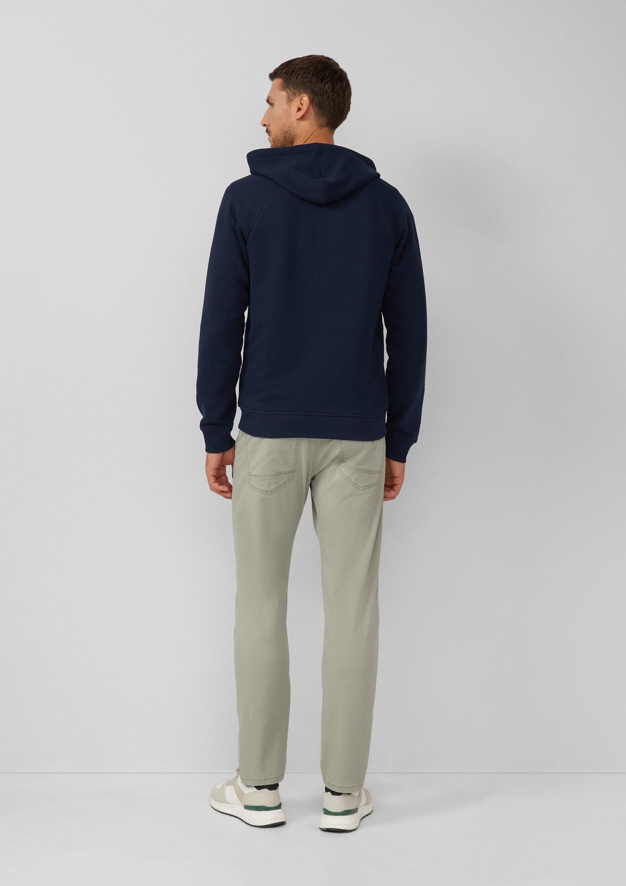 s.Oliver Sweatjacke Sweatshirt Jacke Strukturierte Sweatjacke mit Kapuze und Raglanärmeln