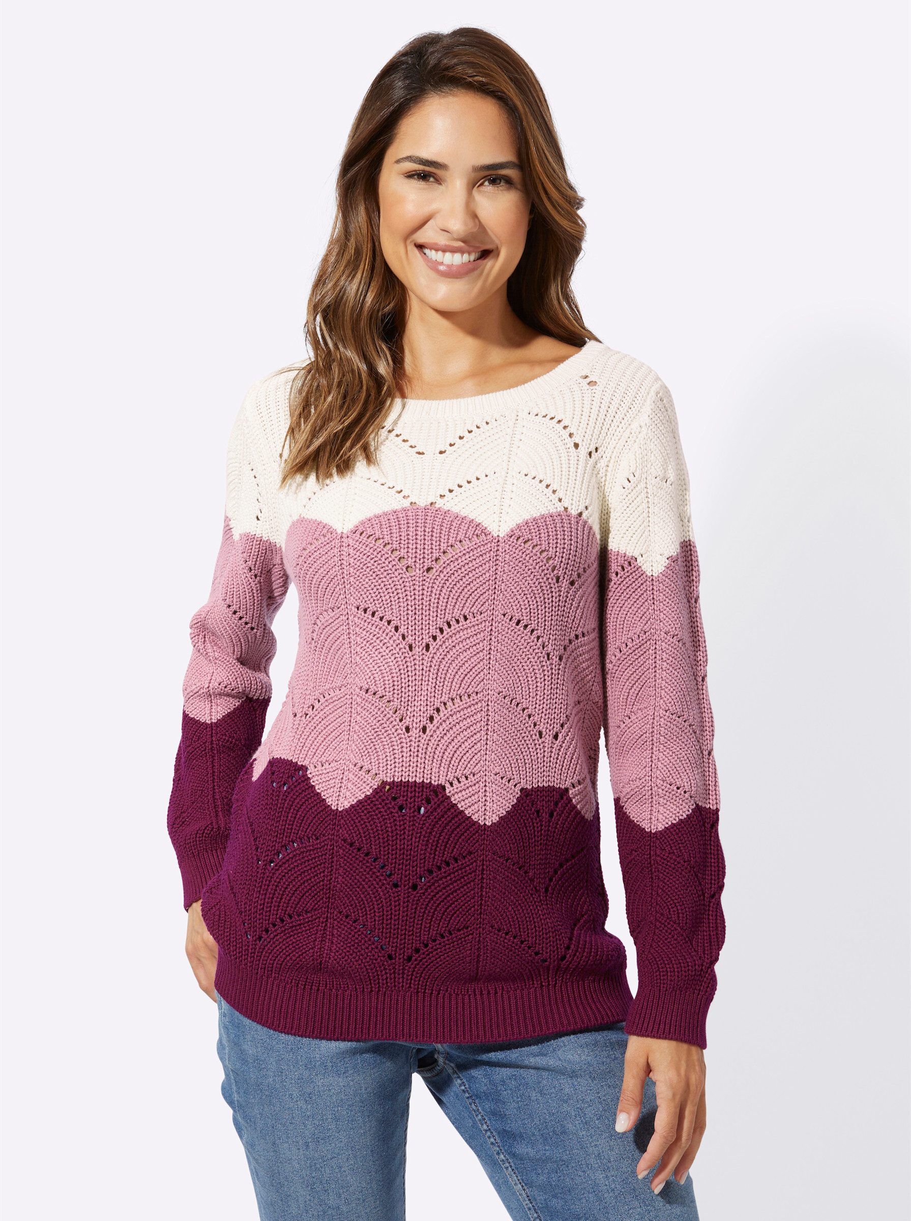 Sieh an! Strickpullover Ajourpullover . günstig online kaufen