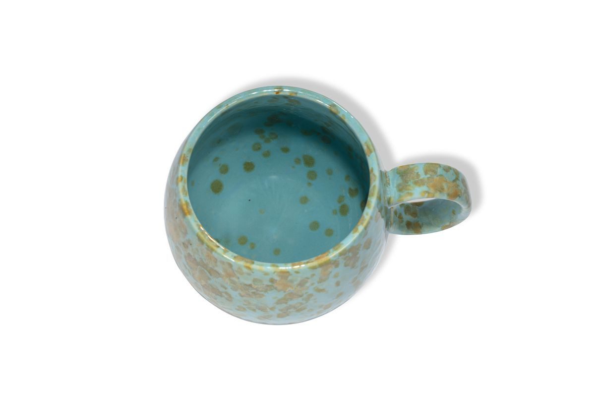 MAOCI teaware for your life Tasse Jumbotasse türkis ocker Keramik 0,5 L, 1-tlg.