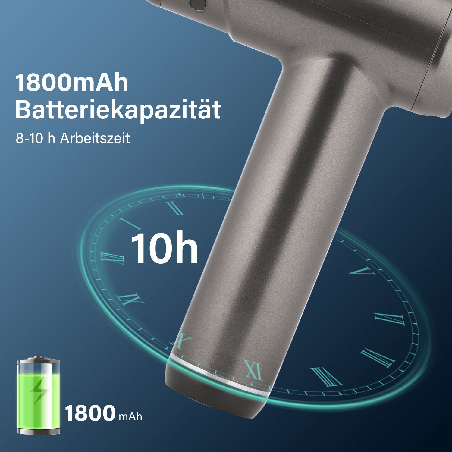 oyajia Massagepistole Massagegerät, 99 Geschwindigkeiten, 8 Köpfen, Muskel Massagepistole, Tragbar Handmassagegerät für Nacken Schulter Körper Rücken Entspannung