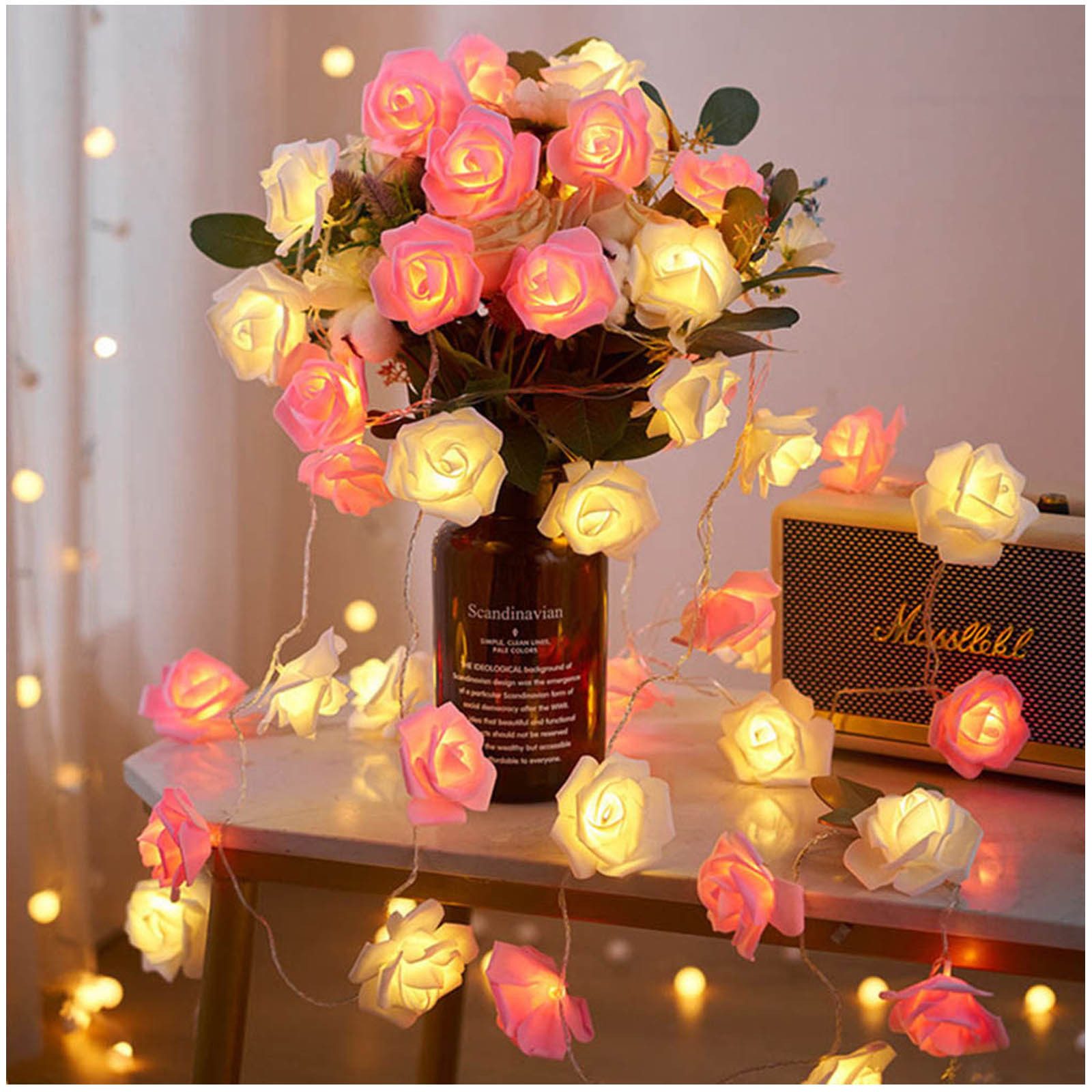 Qualra LED-Lichterkette Deko Rosen Lichterkette Blumen günstig online kaufen