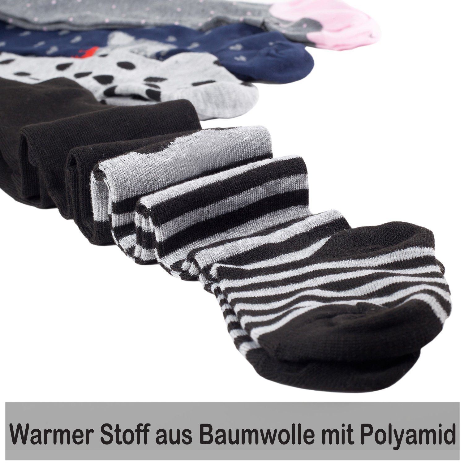 L&K-II Strickstrumpfhose 27256 (6er-Packung) aus Baumwolle mit hübschen Motiven – Bild 3 von 5