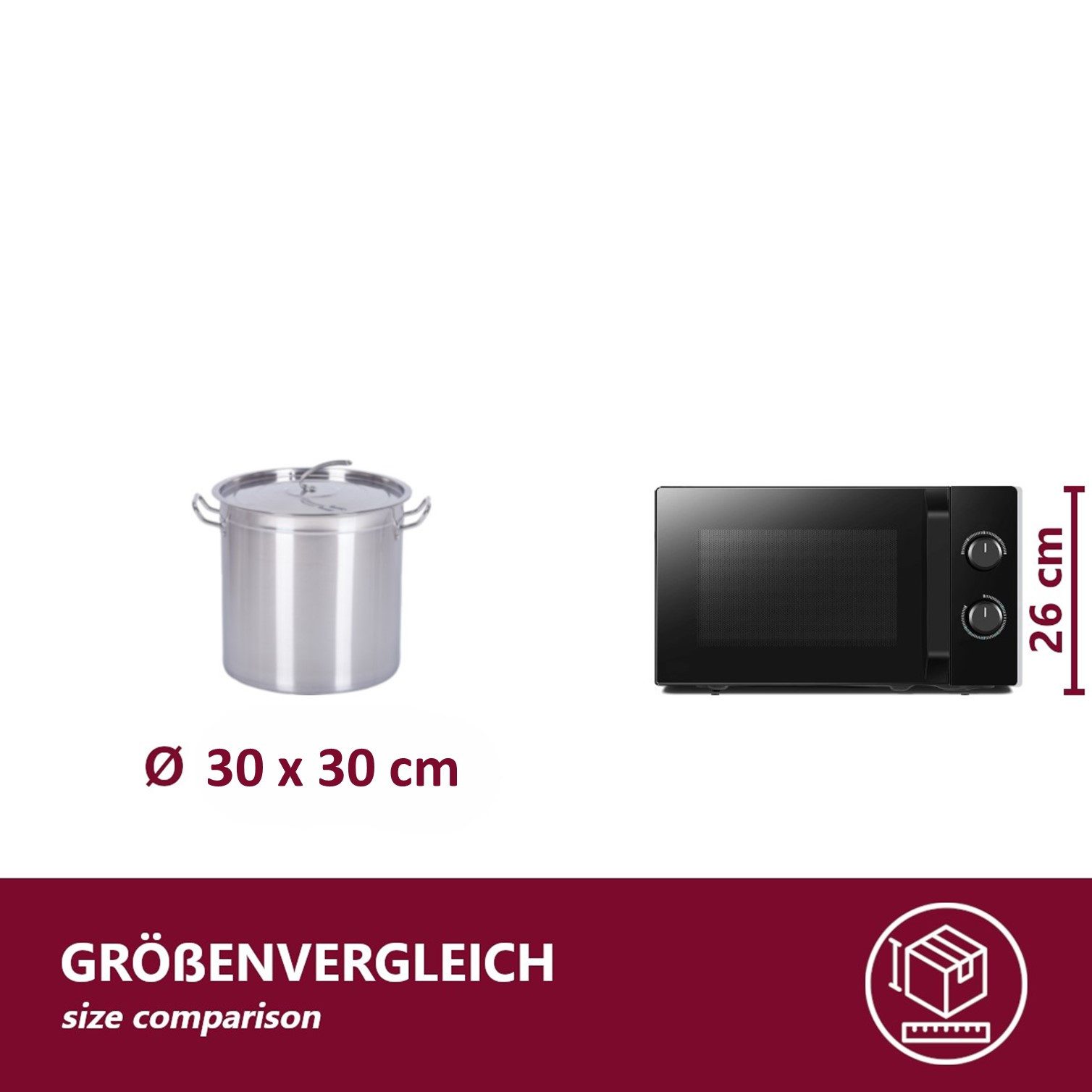 HOOZ Suppentopf Kochtopf Gastronomie Suppentopf Groß 10-170 Liter für alle Herdarten, Edelstahl (XXL Partytopf 20 l mit Deckel, 2-tlg., Induktionsgeeignet, inkl. Deckel und innenliegender Messskala), Großvolumiger Gastro-Topf – für Großküche & Feiern mit großen Mengen