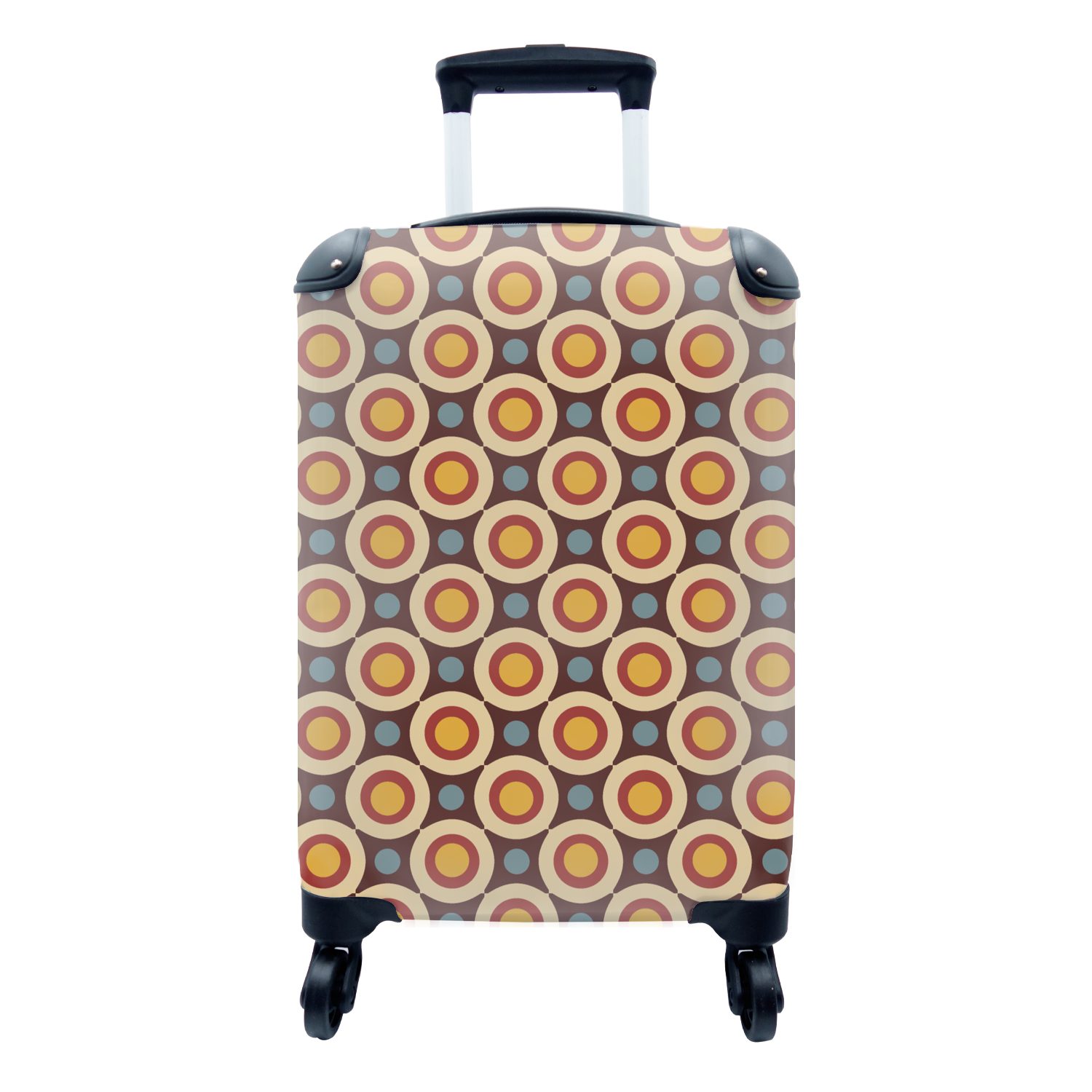 4 Trolley, mit Handgepäck für Kreis, Design Reisekoffer rollen, - Ferien, Retro Reisetasche Vintage Handgepäckkoffer MuchoWow Rollen, - -