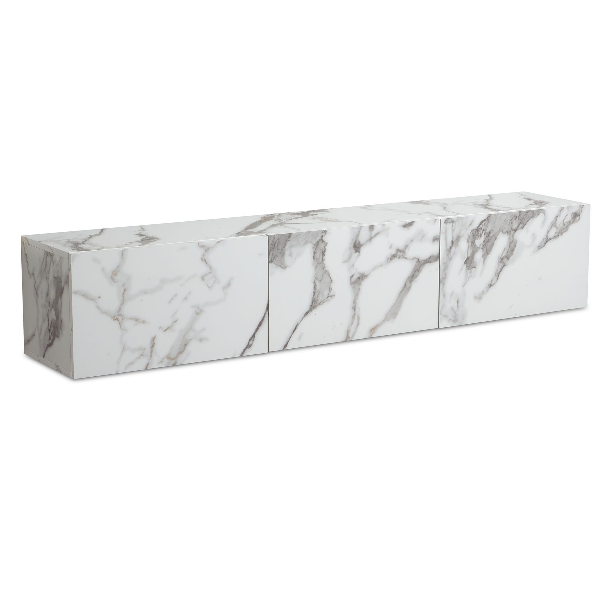 FINEBUY Lowboard FB58627 (Marmor-Optik Weiß 120x30x30 günstig online kaufen