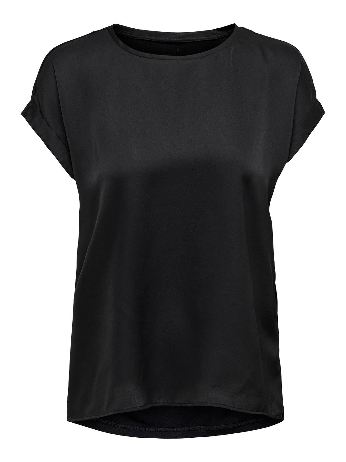 ONLY T-Shirt Glänzendes Silky Shirts Oberteil mit Seiden Optik ONLLIEKE S/S SATIN MIX TOP WVN NOOS