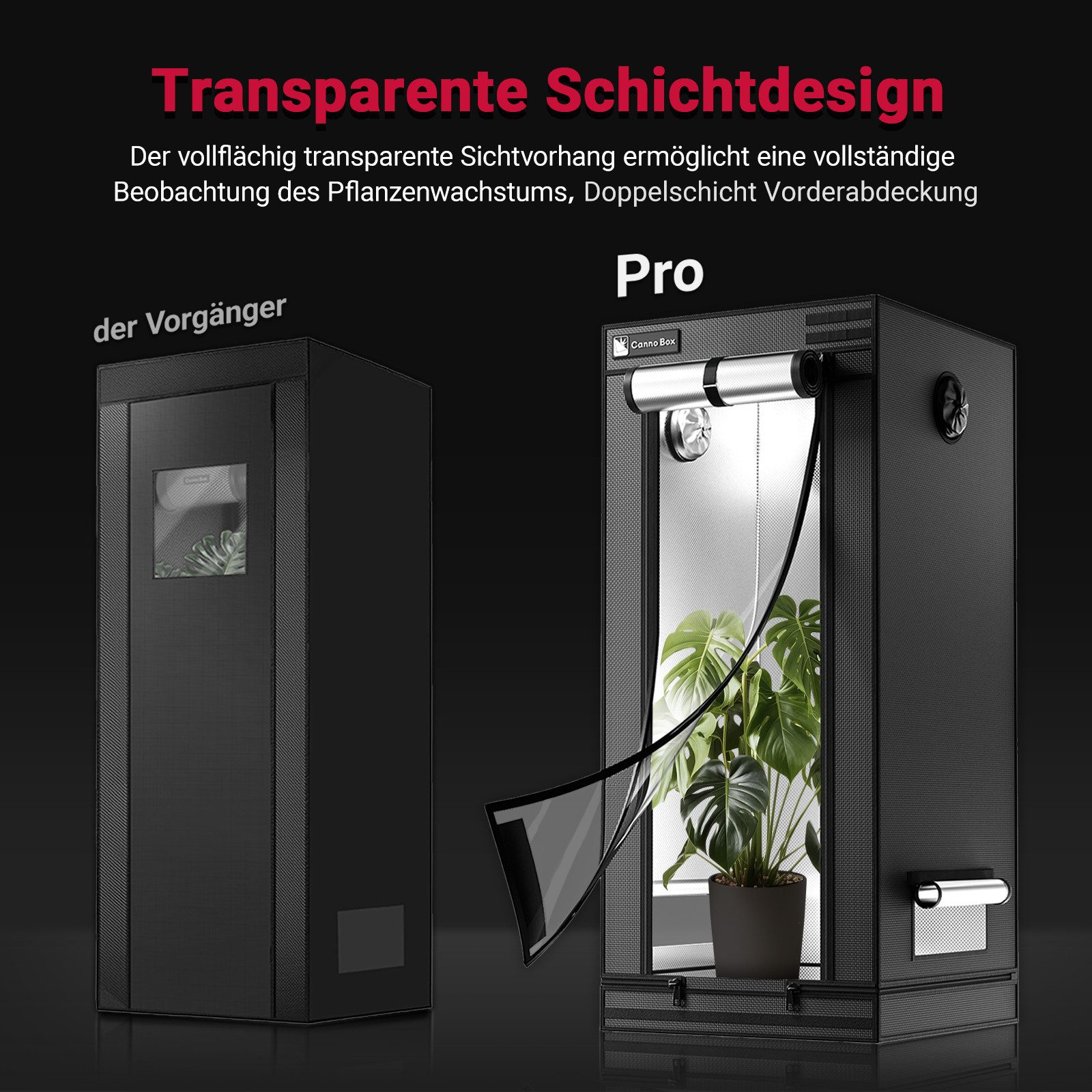 CannoBox Gewächshaus CannoBox Growzelt 100mm Abluft Komplett Set Pflanzenlampe – Bild 2 von 5