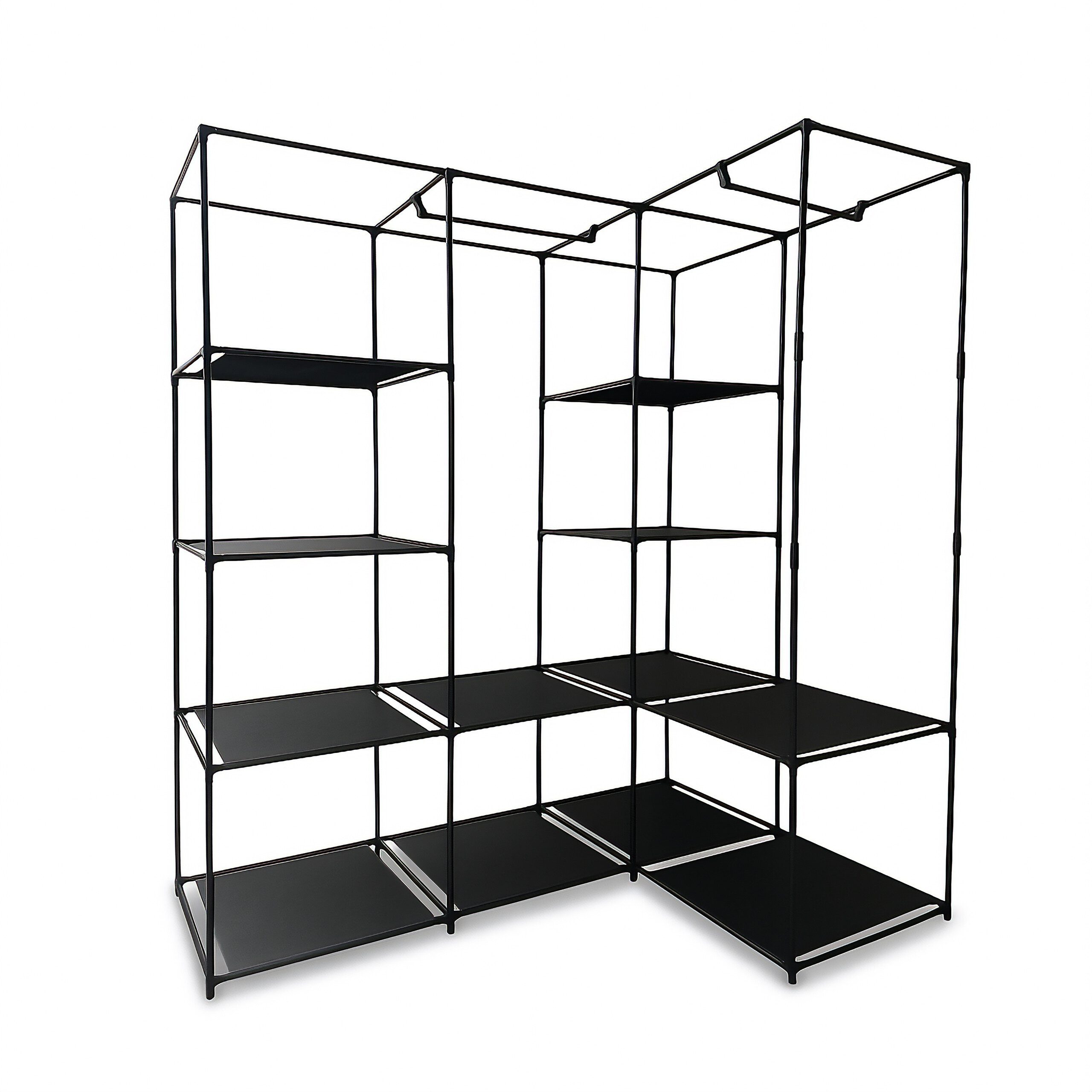 relaxdays Eckschrank Schwarz Vlies günstig online kaufen