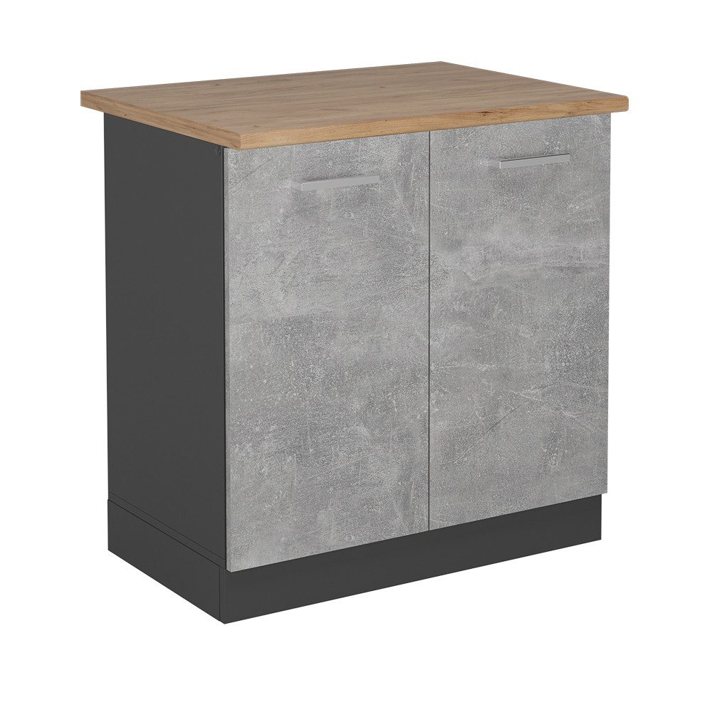 Vicco Spülenunterschrank R-Line, Beton/Anthrazit, 80 cm, günstig online kaufen