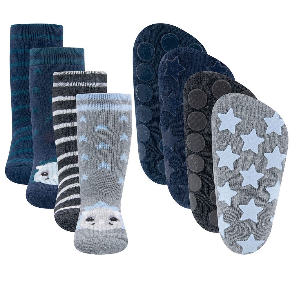 ABS-Socken Stoppersocken ABS 4er Pack Dino/Ringel