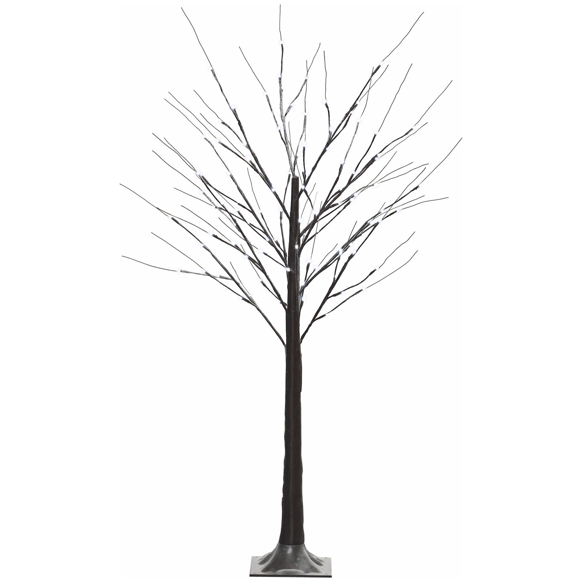 HOMCOM LED Baum Birkenbaum mit LED, Weihnachtsbaum Birken, Dimmfunktion, LED fest integriert, Kaltweiß, für Party, Geburtstag, Hochzeit
