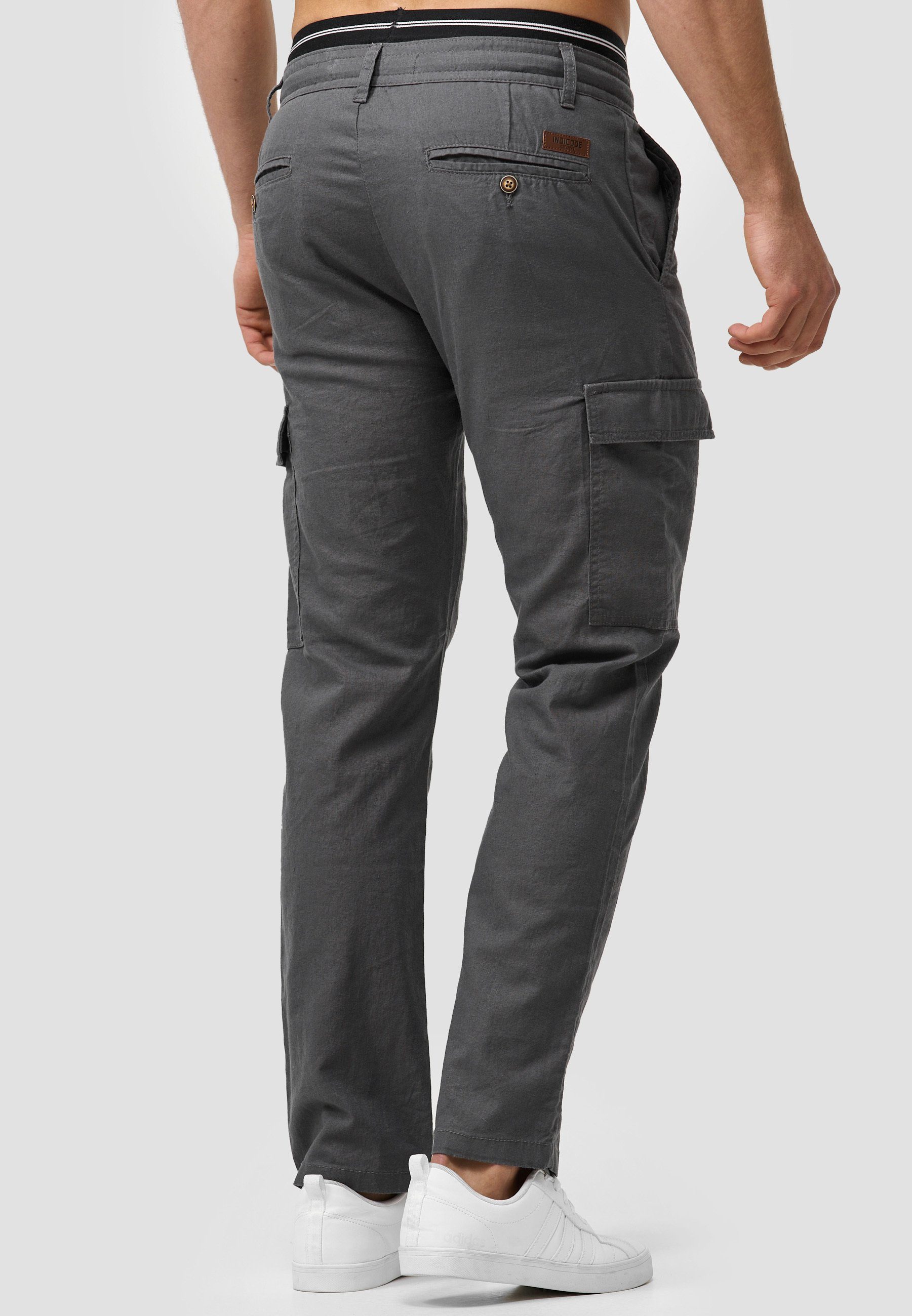 Indicode Leinenhose Herren Leonardo Sommerhose Leinen Herrenhose mit aufgesetzten Taschen