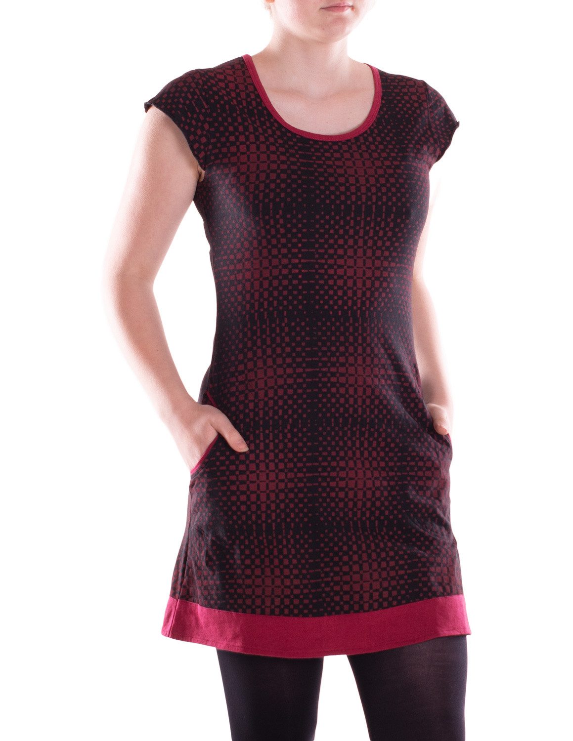 Vishes Sommerkleid Damen Mini-Kleid Baumwolle Casual A-Linie mit Taschen Alternative Bekleidung, Ethno, Hippie, Retro Style