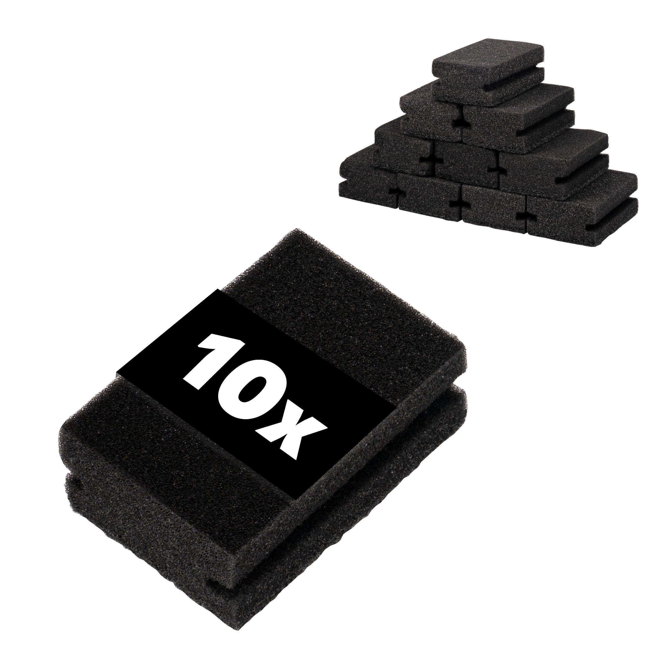 eluno Schwamm in grau, praktisches 10er-Set, mit Scheuerseite