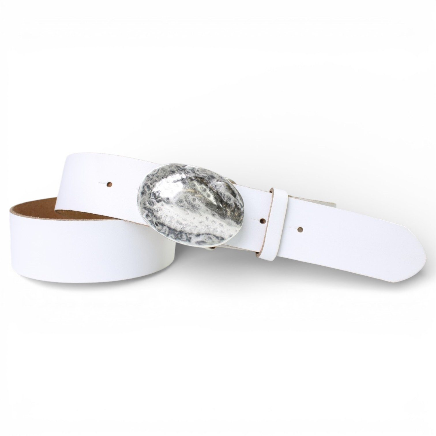 FRONHOFER Koppelgürtel Damen Rindleder 4 cm (1-St) versilberte Schmuckschnalle, gehämmert