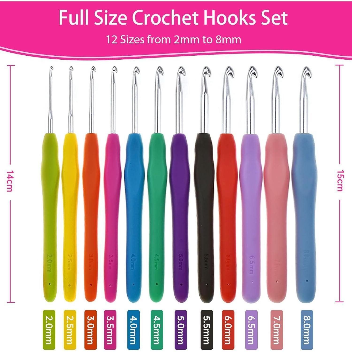 LuxusKollektion Häkelnadeln 45-teiliges Häkelnadel-Set, volle Größe (2-8 mm), ergonomische, 1 St. – Bild 2 von 5