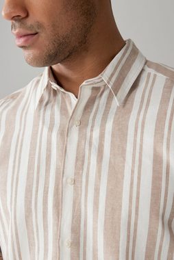 Next Kurzarmhemd Kurzärmliges Hemd mit Streifen aus Leinengemisch (1-tlg)