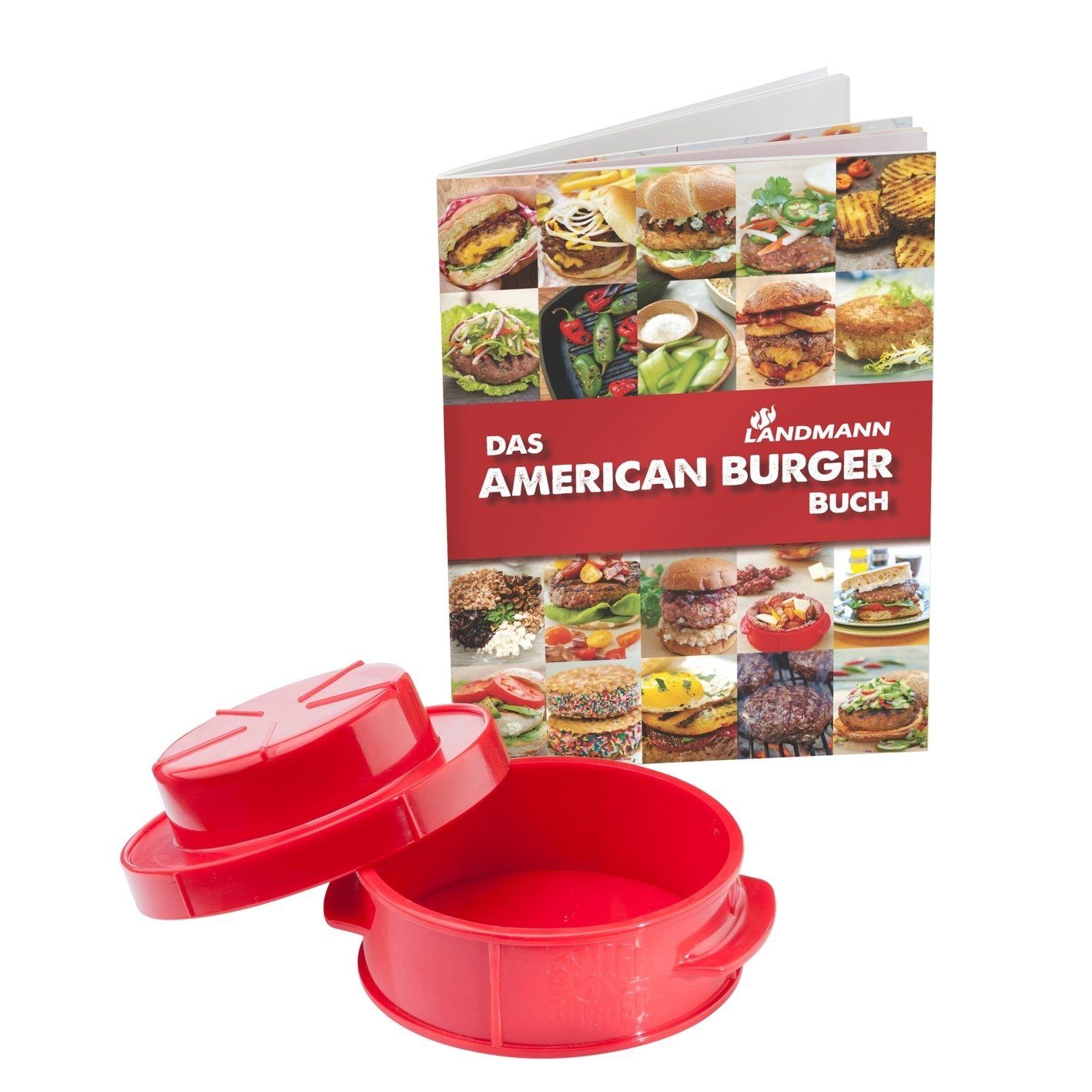 LANDMANN Burgerpresse Grill-Set Burger & Rezeptbuch (3 St), Männergeschenk Vatertag