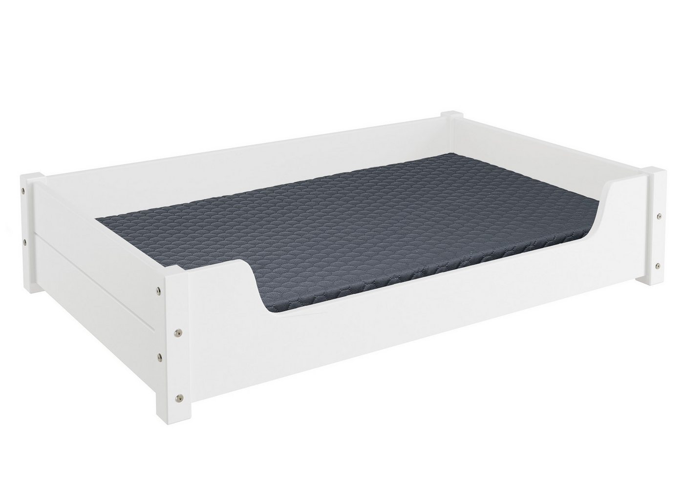 Thumbnail - ERST-HOLZ Tierbett Hundebett für große Hunde 100x60 Kiefer weiß Tierbett, alle Größen