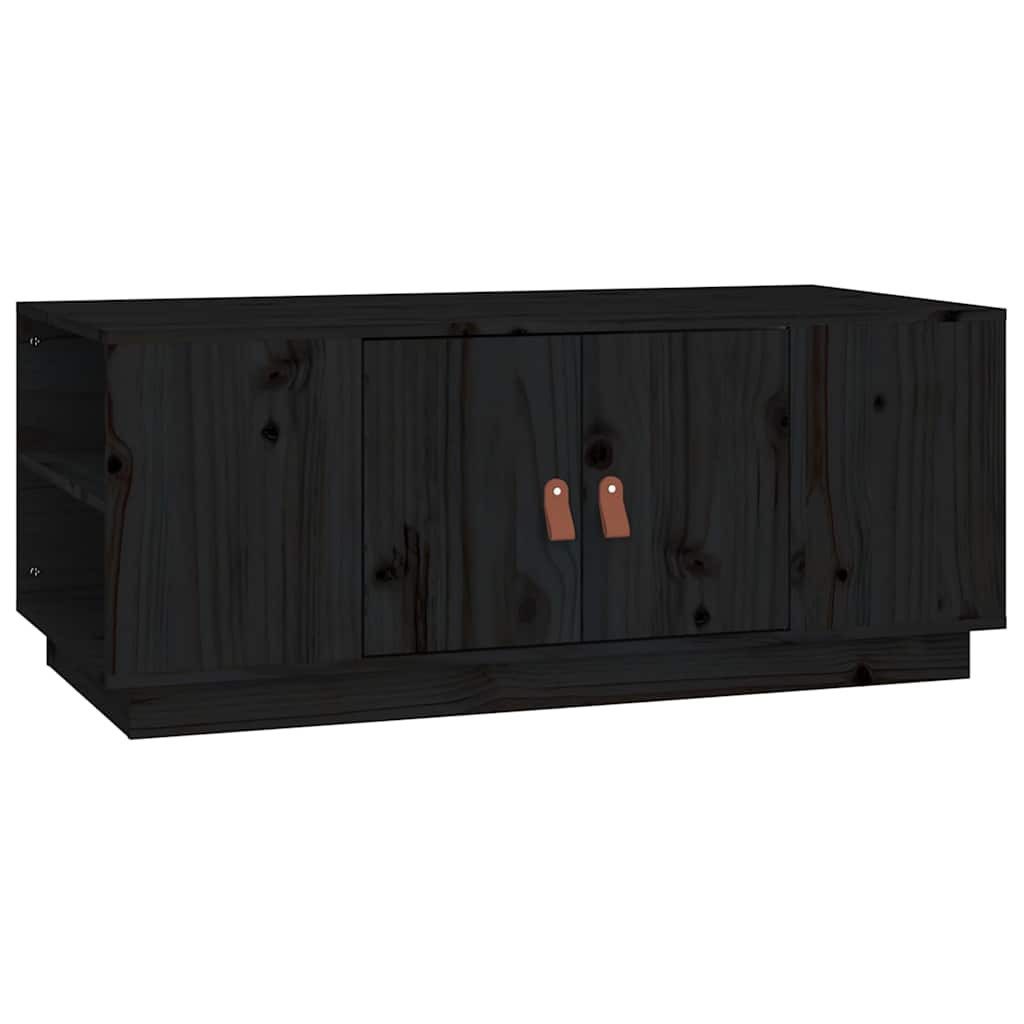 vidaXL Couchtisch Couchtisch Schwarz 100x50x41 cm Massivholz Kiefer (1-St)