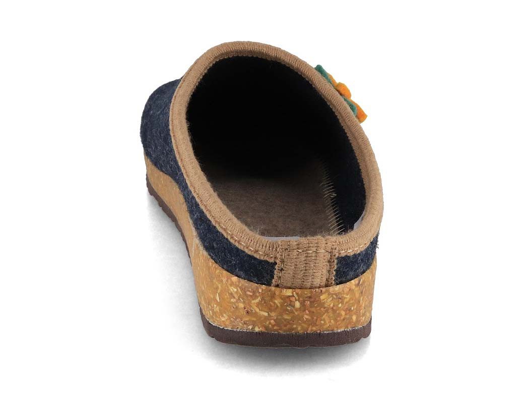 Tuffeln Blumig Filz-Pantoffeln Damen Clogs vegane Hausschuhe Hausschuh mit Korkfußbett