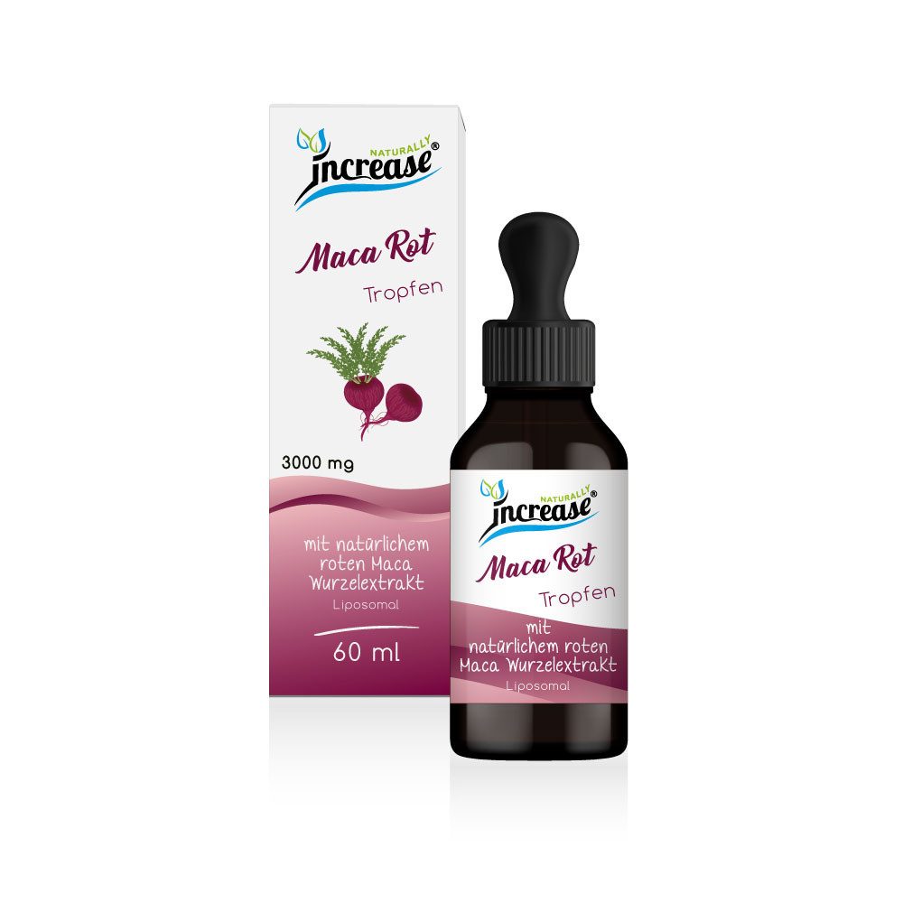 increase NATURALLY Liposomaler Maca Rot - 3000mg pro Tag Tropfen, 60 ml