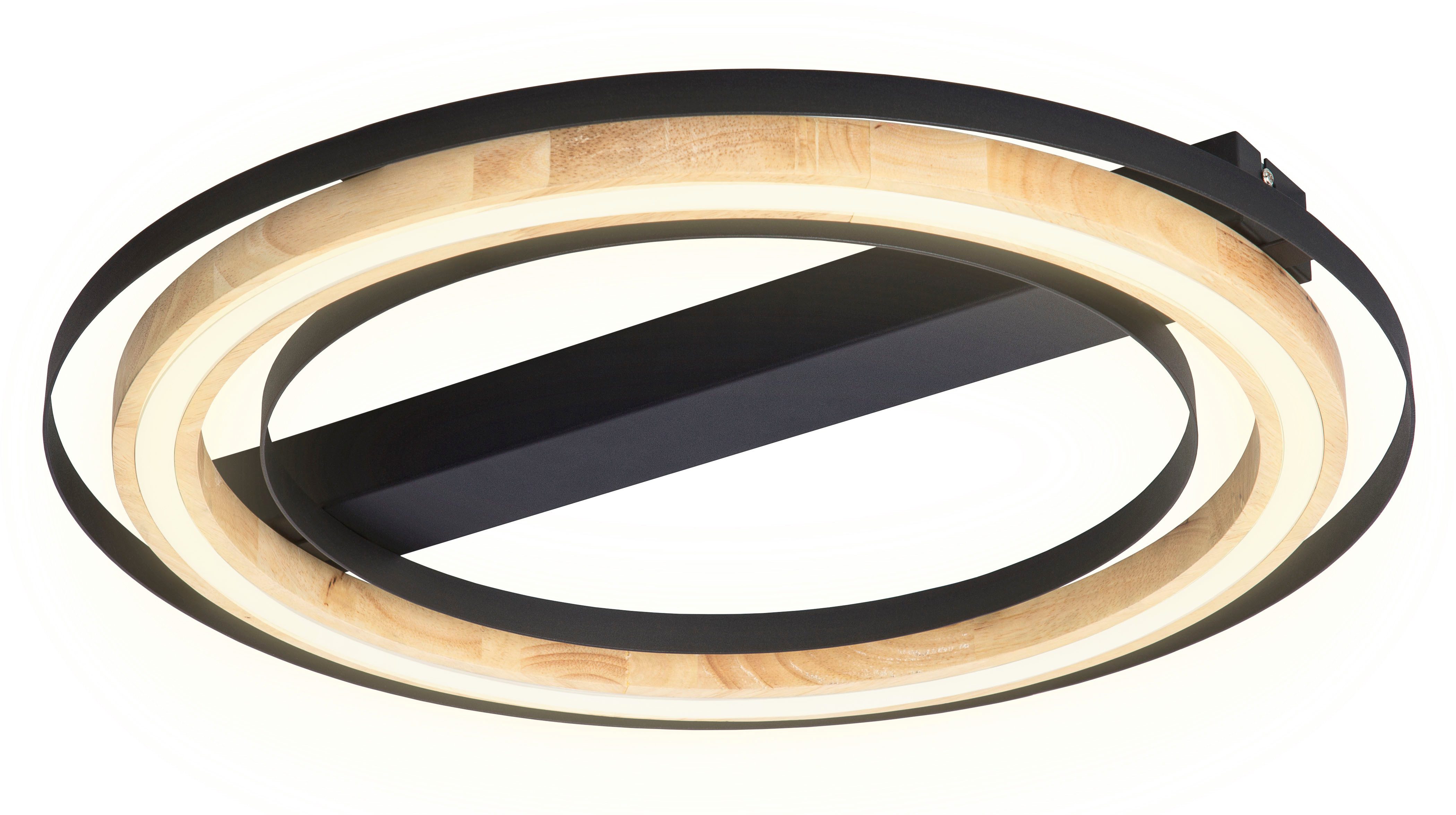 NOWA Deckenleuchte RILAS, LED fest integriert, Warmweiß, Deckenlampe, Bambus, Designleuchte, Wohnzimmer