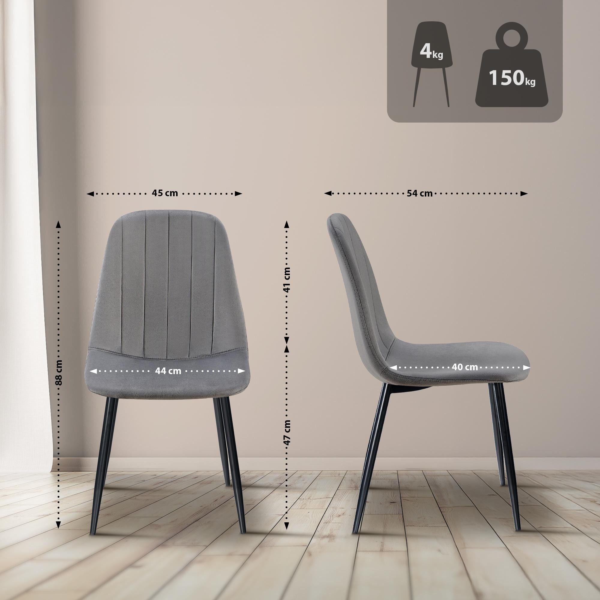 CLP Esszimmerstuhl Baxter (4er Set), gesteppter günstig online kaufen