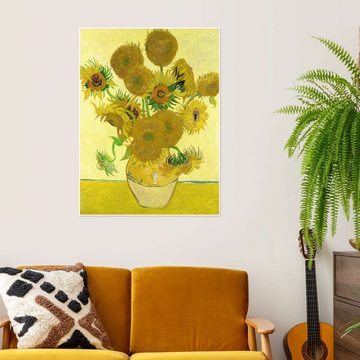 Posterlounge Poster Vincent van Gogh, Fünfzehn Sonnenblumen II, Wohnzimmer Malerei