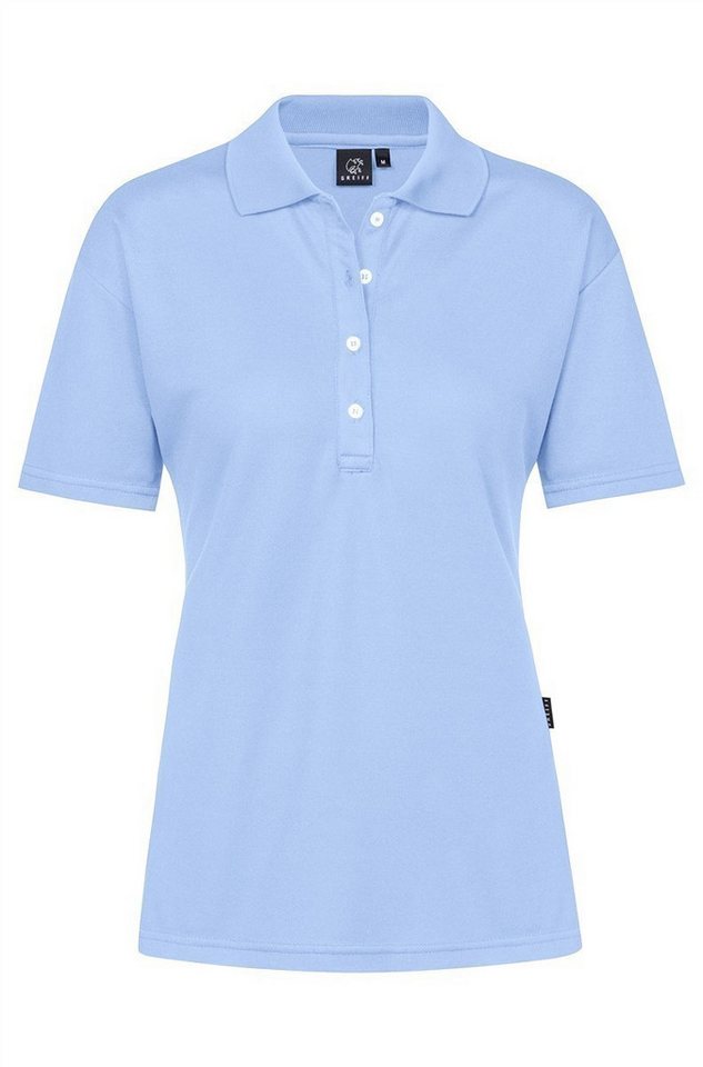 GREIFF Poloshirt Greiff SHIRTS Damen Poloshirt Kurzarm Polokragen Regular Hellblau