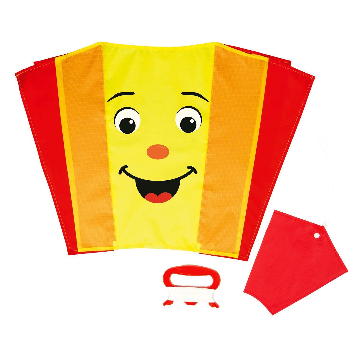 Wolkenstürmer Flug-Drache Stabloser Kinder Kite Einleiner für Park Strand Urlaub, (Bunter Flugdrachen für Kinder Outdoor Spielzeug Geschenk ab 3, 1-tlg), Kinderdrachen ab 3 Jahre Sled Smile (gelb) Outdoor Spielzeug
